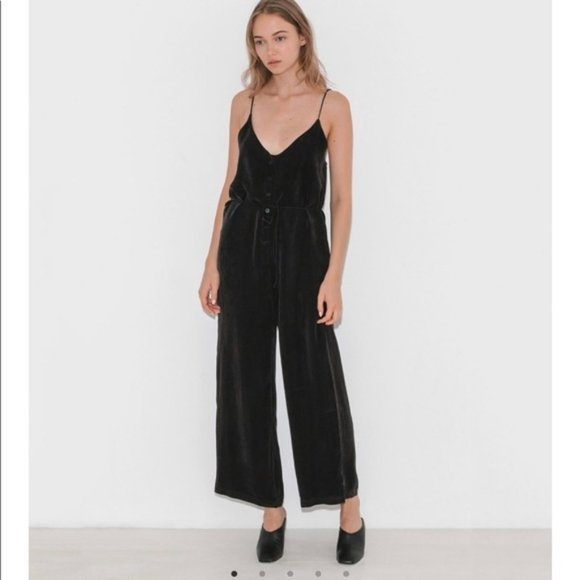 Ozma of California Jumpsuit Black Silk Medium